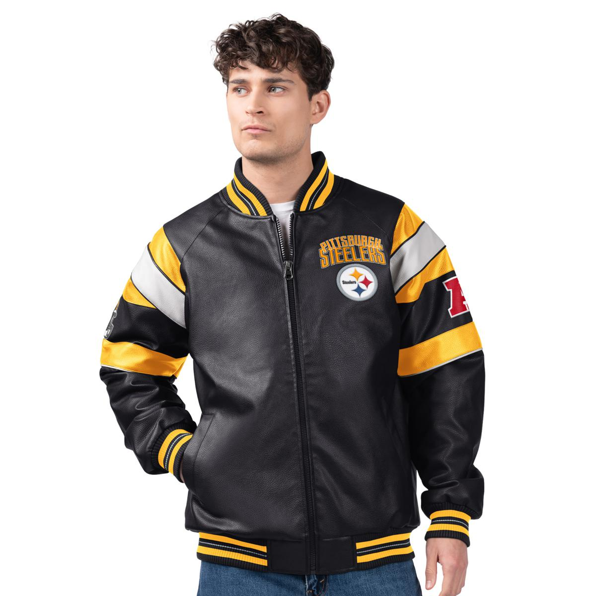 Officially Licensed NFL by Carl Banks Faux Leather Jacket